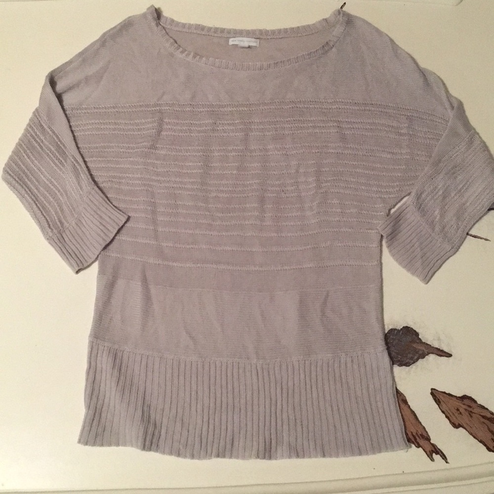 NY & Company Light Grey 3/4 Length Tunic Sweater